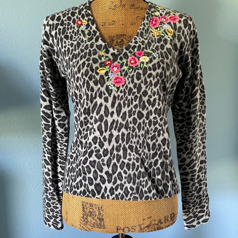 Lucia Burns Embroidered Sweater